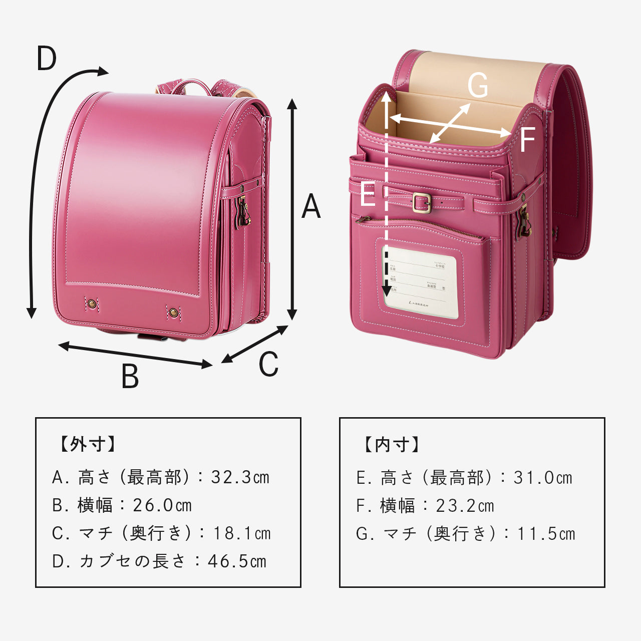 各部のサイズ